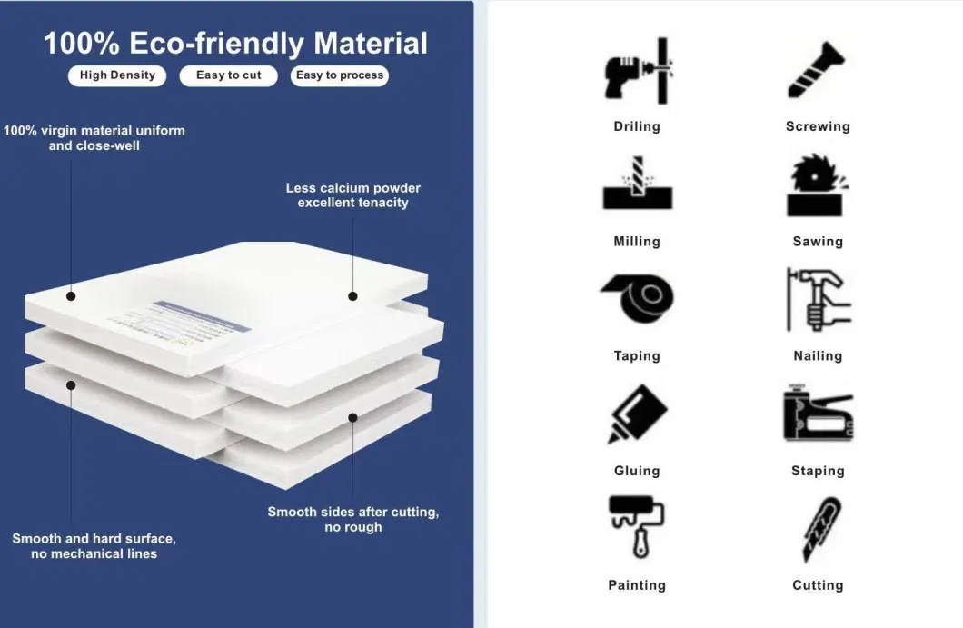 Sankeqi Plastic Sheet Rigid Co-Extruded PVC Foam Board for Furniture Kitchen Cabinet